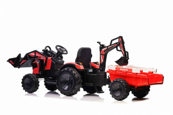 Tractor electric pentru copii cu remorca 720-T (2068) Rosu