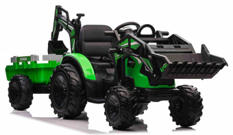 Tractor electric pentru copii cu remorca 720-T (2068) Verde