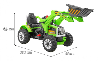 Tractor electric pentru copii cu cupa (328) Verde
