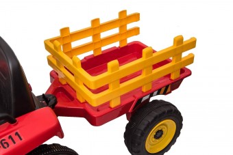 Tractor electric pentru copii cu remorca BLOW TRUCK (MX-611) Rosu