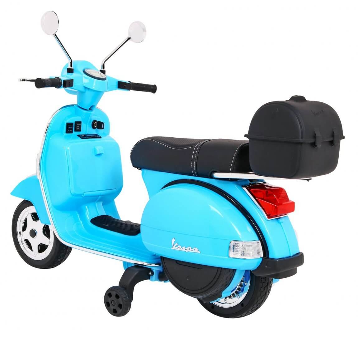 Motocicleta electrica pentru copii Scuter Vespa (PX150), Albastru